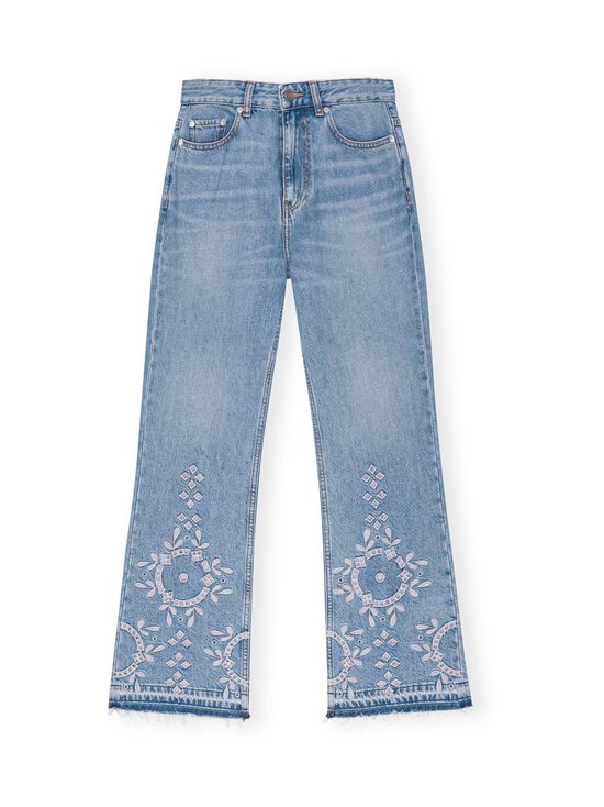 Betzy Cropped Broderie Anglaise -farkut