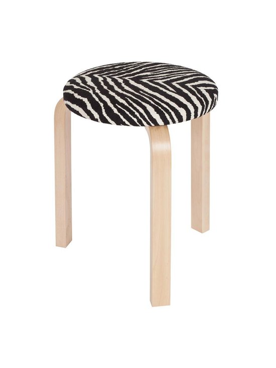 Artek - Jakkara 60 koivu / Zebra-kangas mustavalkoinen - BLACK | Stockmann - photo 1