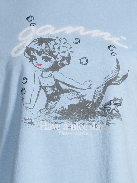 Ganni - Future Jersey Mermaid t-paita - 326 SOFT CHAMBRAY | Stockmann - photo 4