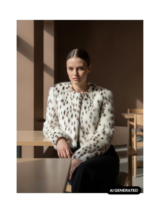 Ida Sjöstedt - Kunstkarusnahast jakk Mona - CREAM / BROWN SPOTS | Stockmann - photo 3