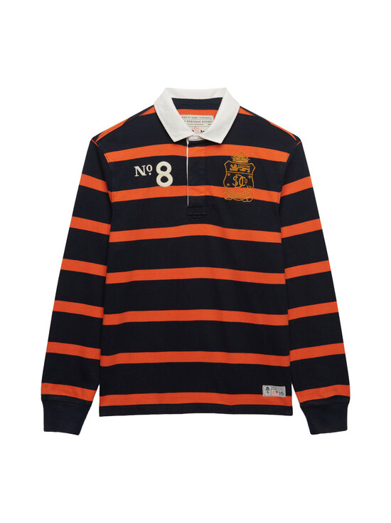 Superdry - Rugby-särk Double Emblem Stripe - UTC NAVY/ORANGE STRIPE | Stockmann - photo 1