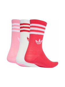 adidas Originals - 3 Stripes Crew -sukat 3-pack - KT1693 TRUPNK/ACTPNK/WHITE | Stockmann