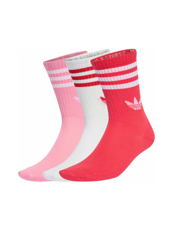 adidas Originals - 3 Stripes Crew -sukat 3-pack - KT1693 TRUPNK/ACTPNK/WHITE | Stockmann - photo 2