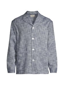 Officine Générale - Sheldon Light Slub Twill -päällyspaita - NAVYINK/WHITE | Stockmann