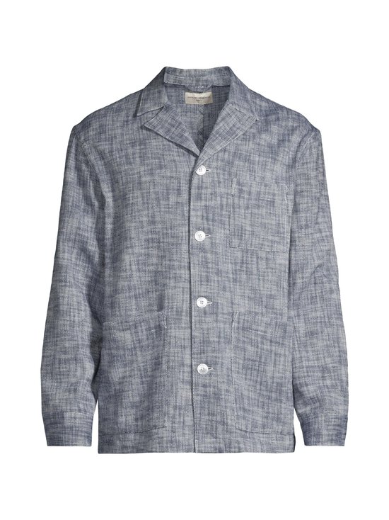 Officine Générale - Sheldon Light Slub Twill -päällyspaita - NAVYINK/WHITE | Stockmann - photo 1