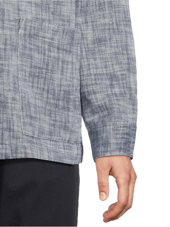 Officine Générale - Sheldon Light Slub Twill -päällyspaita - NAVYINK/WHITE | Stockmann - photo 5