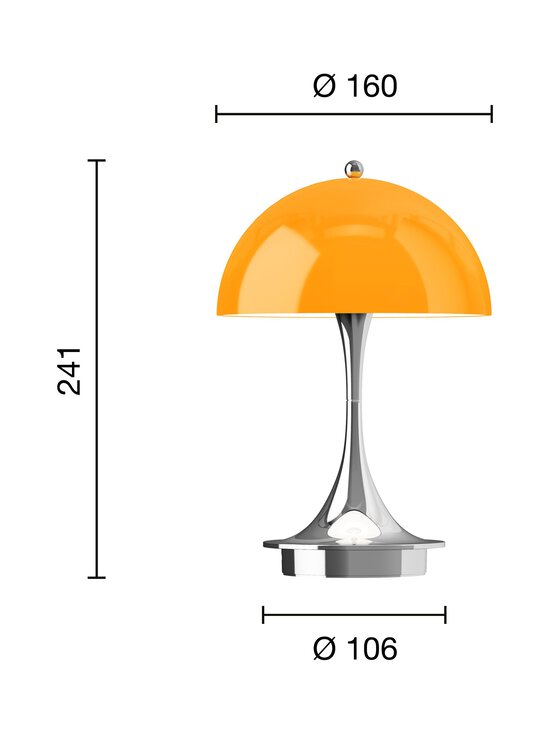 Louis Poulsen - Panthella 160 Portable -pöytävalaisin 240 x 160 mm - ORIGINAL OPAL ORANGE | Stockmann - photo 2