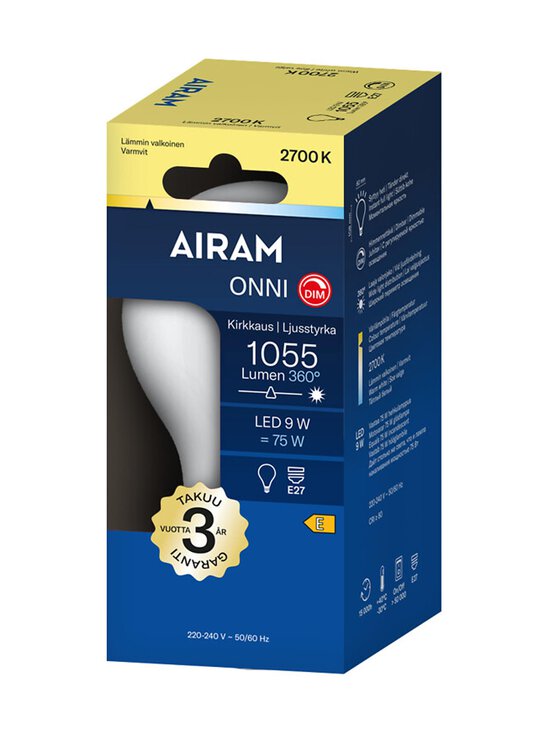 Airam - LED A60 827 1055lm E27 -himmennettävä opaalilamppu - TRANSPARENT | Stockmann - photo 2