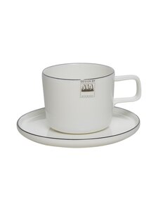 Asa - Oco Ligne Noire -kuppi 0,2 l ja lautanen - WHITE WITH BLACK RIM | Stockmann