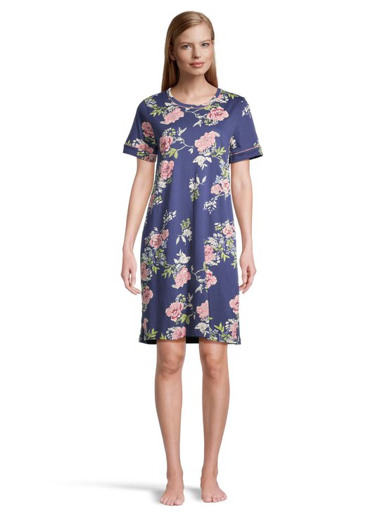 Damella - Navy Flower -yöpaita - 320 NAVY/PINK - photo 2 Damella - Navy Flower -yöpaita - 320 NAVY/PINK | Stockmann - photo 2