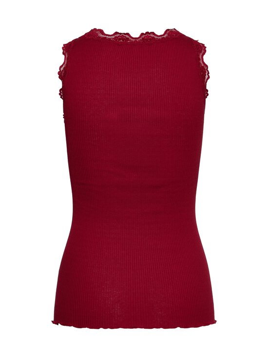 Rosemunde - RWBabette Lace U-neck -silkkisekoitetoppi - 087 KARANDA RED | Stockmann - photo 2