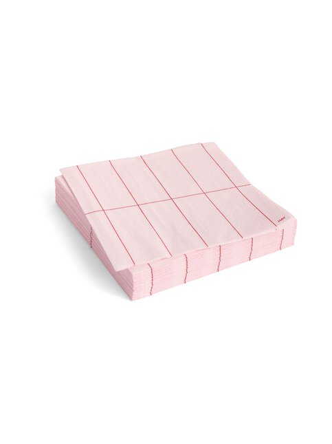 Hay Pattern Paper LIGHT PINK AND RED GRID HAY Pattern-paperilautasliinat 33 cm, 20 kpl ...