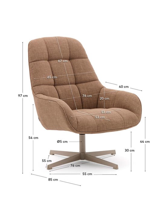 Kave Home - Jaspe-nojatuoli - RUSKEA,HARMAA | Stockmann - photo 6