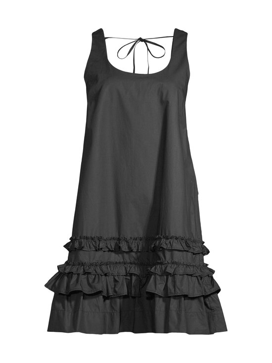 Ganni - Cotton Poplin U-neck Mini Dress Ganni - BLACK | Stockmann - photo 1