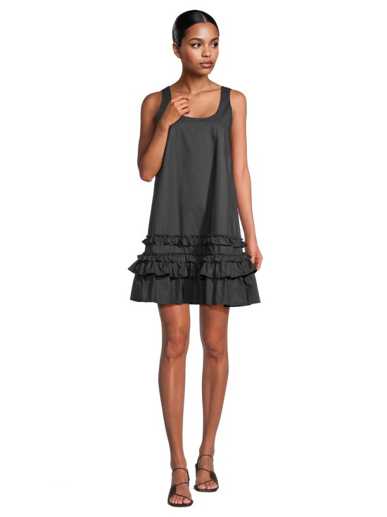 Ganni - Cotton Poplin U-neck Mini Dress Ganni - BLACK | Stockmann - photo 2