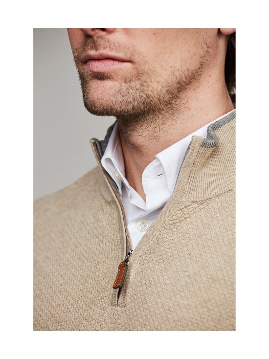 HANSEN&JACOB - Half Zip Diamond -puuvillaneule - BEIGE15 | Stockmann - photo 3