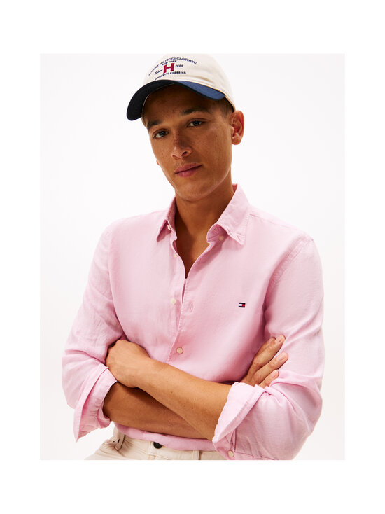 Tommy Hilfiger - Pigment Dyed Regular Fit -pellavakauluspaita - TOL CLASSIC PINK | Stockmann - photo 5