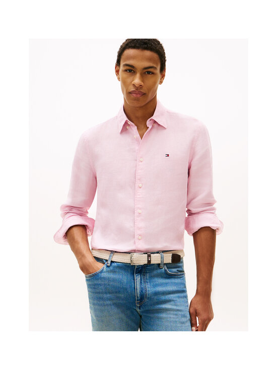 Tommy Hilfiger - Pigment Dyed Regular Fit -pellavakauluspaita - TOL CLASSIC PINK | Stockmann - photo 6