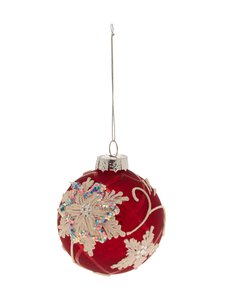 Casa Stockmann - Jõuluehe Red Glass Ball 7,9 cm - RED/WHITE Casa Stockmann - Jõuluehe Red Glass Ball 7,9 cm - RED/WHITE | Stockmann