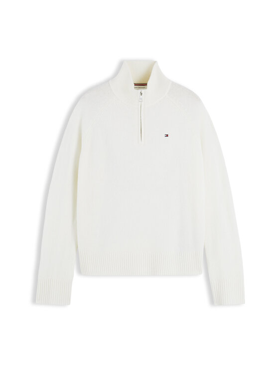 Tommy Hilfiger - Soft Wool Jersey Zip -neulepusero - Z00 IVORY PETAL | Stockmann - photo 1