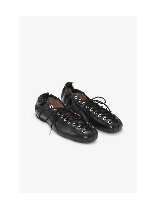 Ganni - Eyelets Lace Up Ballerina -avokkaat - 099 BLACK - photo 2 Ganni - Eyelets Lace Up Ballerina -avokkaat - 099 BLACK | Stockmann - photo 2