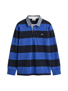 GANT - Regular Chambray Stripe Heavy Rugger polo džemperis - 417 ROYAL BLUE | Stockmann