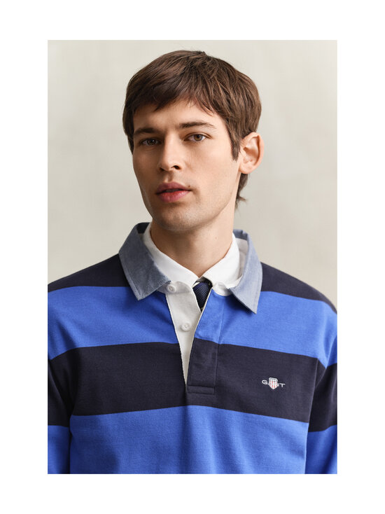 GANT - Regular Chambray Stripe Heavy Rugger polo džemperis - 417 ROYAL BLUE | Stockmann - photo 4