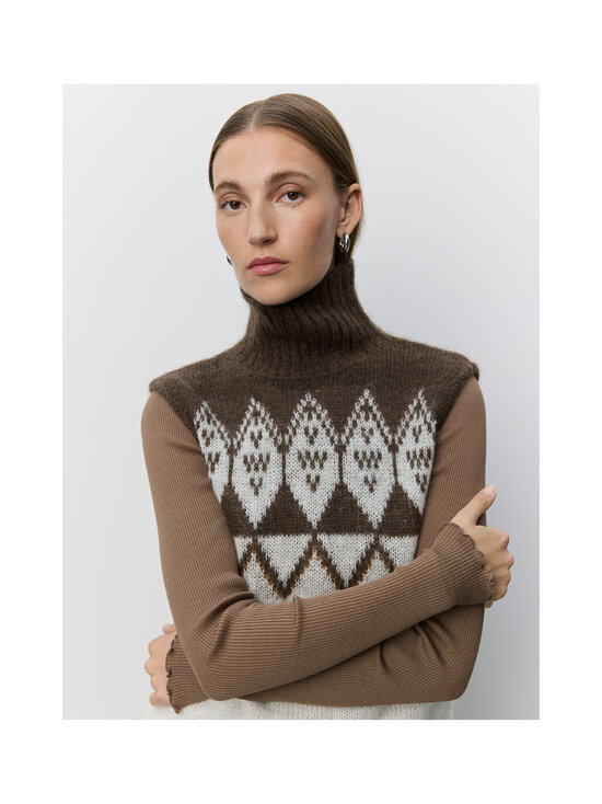 Sofie Schnoor - Vildasw High Neck -neuleliivi - 9144 OFF WHITE - BROWN | Stockmann - photo 4