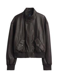 GAP - Vegan Leather Bomber -takki - DARK BROWN 1 | Stockmann