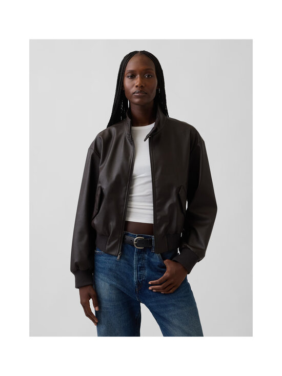 GAP - Vegan Leather Bomber -takki - DARK BROWN 1 | Stockmann - photo 2