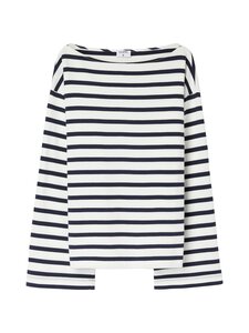 Filippa K - Cotton Mariner -trikoopaita - 0352 WHITE/NAVY | Stockmann