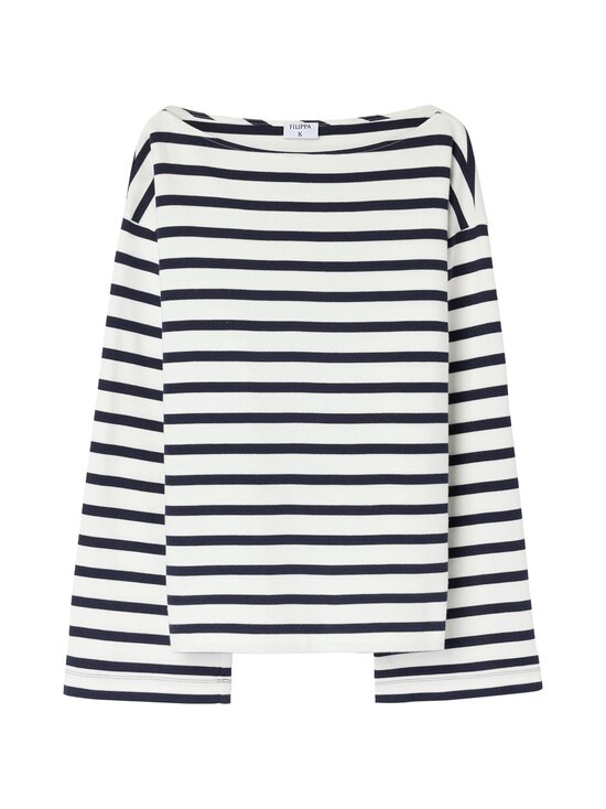 Filippa K - Cotton Mariner -trikoopaita - 0352 WHITE/NAVY | Stockmann - photo 1
