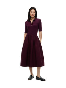 Tommy Hilfiger - Rib Midi -pikeemekko - XIH DEEP BURGUNDY | Stockmann