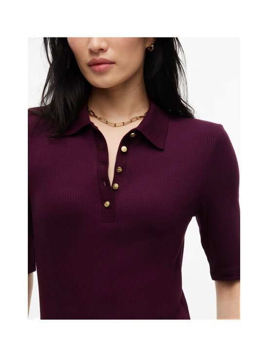 Tommy Hilfiger - Rib Midi -pikeemekko - XIH DEEP BURGUNDY | Stockmann - photo 3