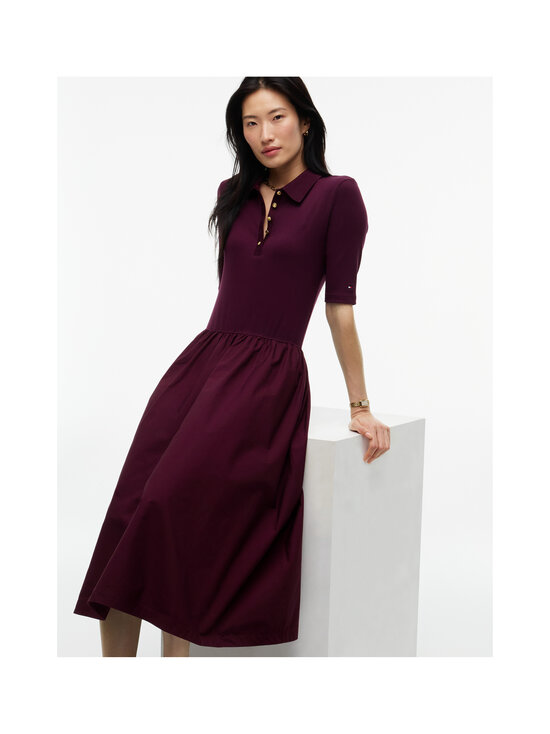 Tommy Hilfiger - Rib Midi -pikeemekko - XIH DEEP BURGUNDY | Stockmann - photo 4