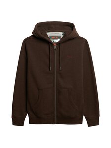 Superdry - Essential Logo Zip -hupullinen collegetakki - H9E NUTMEG BROWN MARL | Stockmann