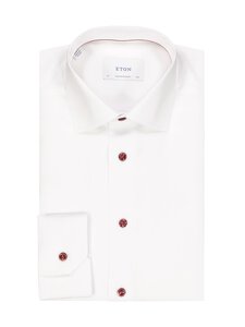 Eton - Contemporary Fit Plum Effect Signature Twill krekls - 00 WHITE | Stockmann