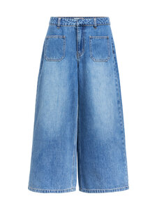 Object - Mid Waist Denim Culotte -housut - MEDIUM BLUE DENIM | Stockmann