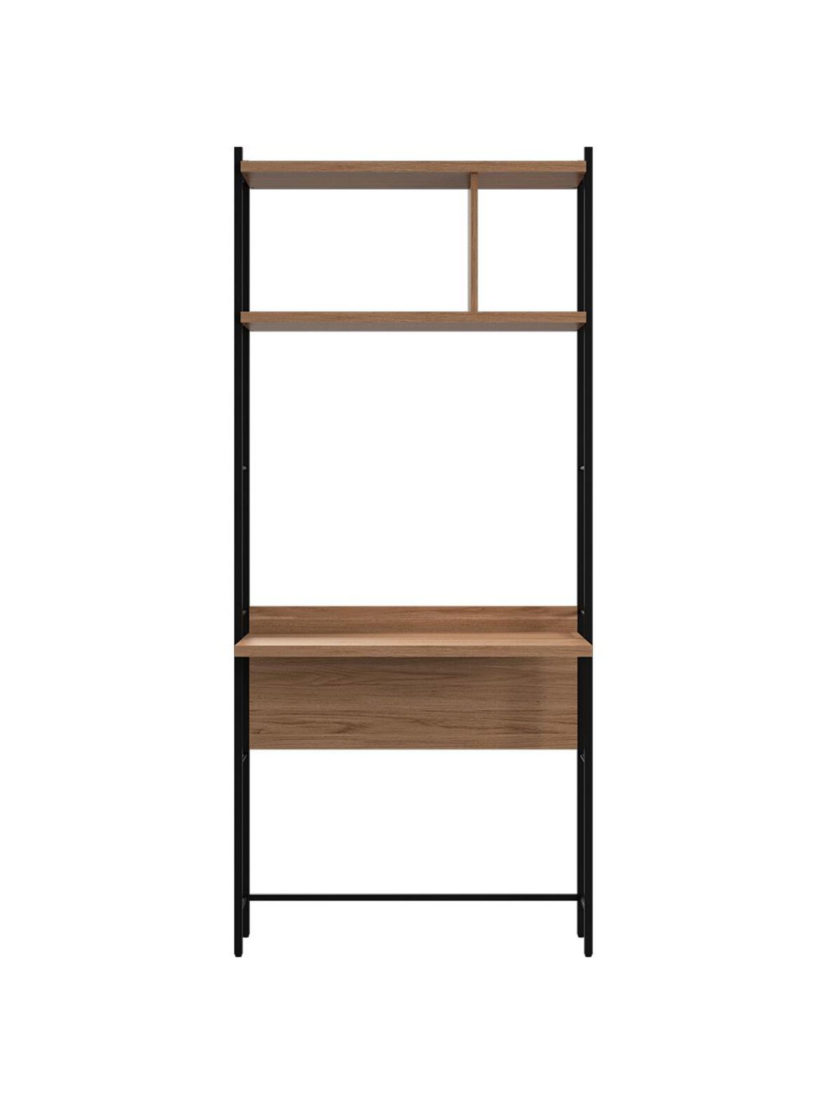 Calgary-hylly työtasolla tammi/musta 84 x 190 cm