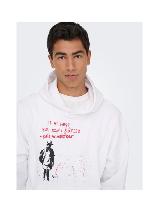 Only & Sons - OnsBanksy džemperis ar kapuci - BRIGHT WHITE PRINT:AIRSTRIKE | Stockmann - photo 6
