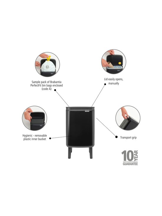 Brabantia - Prügikast Bo 4 l - MATT BLACK - photo 5 Brabantia - Prügikast Bo 4 l - MATT BLACK | Stockmann - photo 5