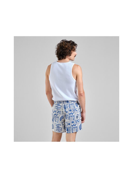 Dedicated - Essingen Loose fit -shortsit - OCEAN SQUARES OAT WHITE | Stockmann - photo 4