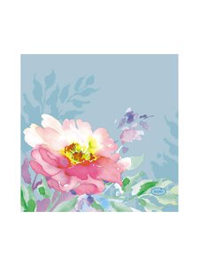 Duni - Flowy Florals -servietti, 24x24 cm, 3-krs - LT. BLUE/MULTICOLOR | Stockmann