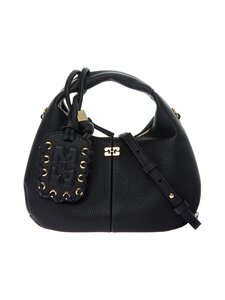 Ganni - Hobo Mini Grained -laukku - 099 BLACK | Stockmann