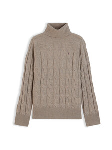 Tommy Hilfiger - Soft Wool Cable -neule - HH0 LIGHT CAMEL HEATHER | Stockmann