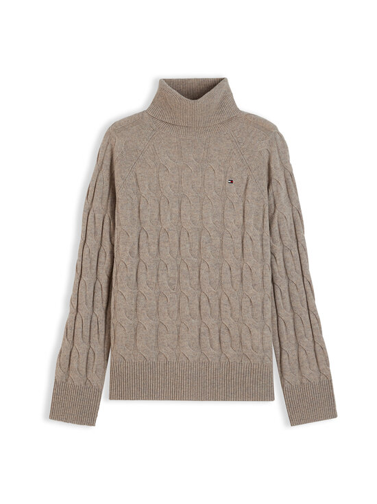 Tommy Hilfiger - Soft Wool Cable -neule - HH0 LIGHT CAMEL HEATHER | Stockmann - photo 1