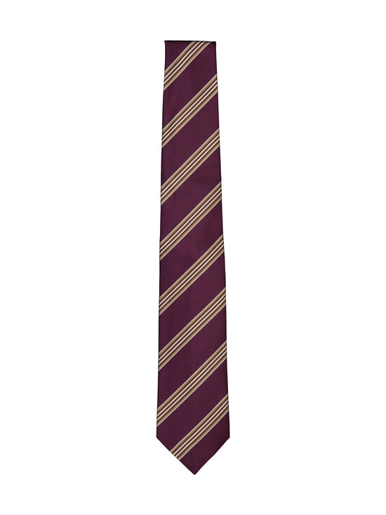 Oscar Jacobson - Striped Silk -silkkisolmio - 615 DARK RED | Stockmann - photo 1