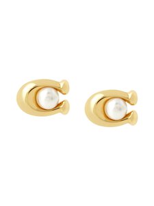 Coach - Pearl C Stud -korvakorut - WHITE/GOLD | Stockmann