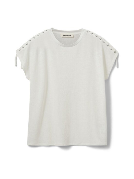Sofie Schnoor - AleidSW Regular - pellavasekoitteinen t-paita - 0101 OFF WHITE | Stockmann - photo 1