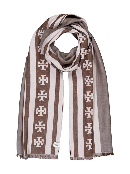 Tory Burch - Logo Stripe -pitkä huivi - CHOCOLATE | Stockmann - photo 1